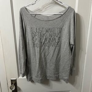 Gray Graphic long sleeve tee by Next Level
